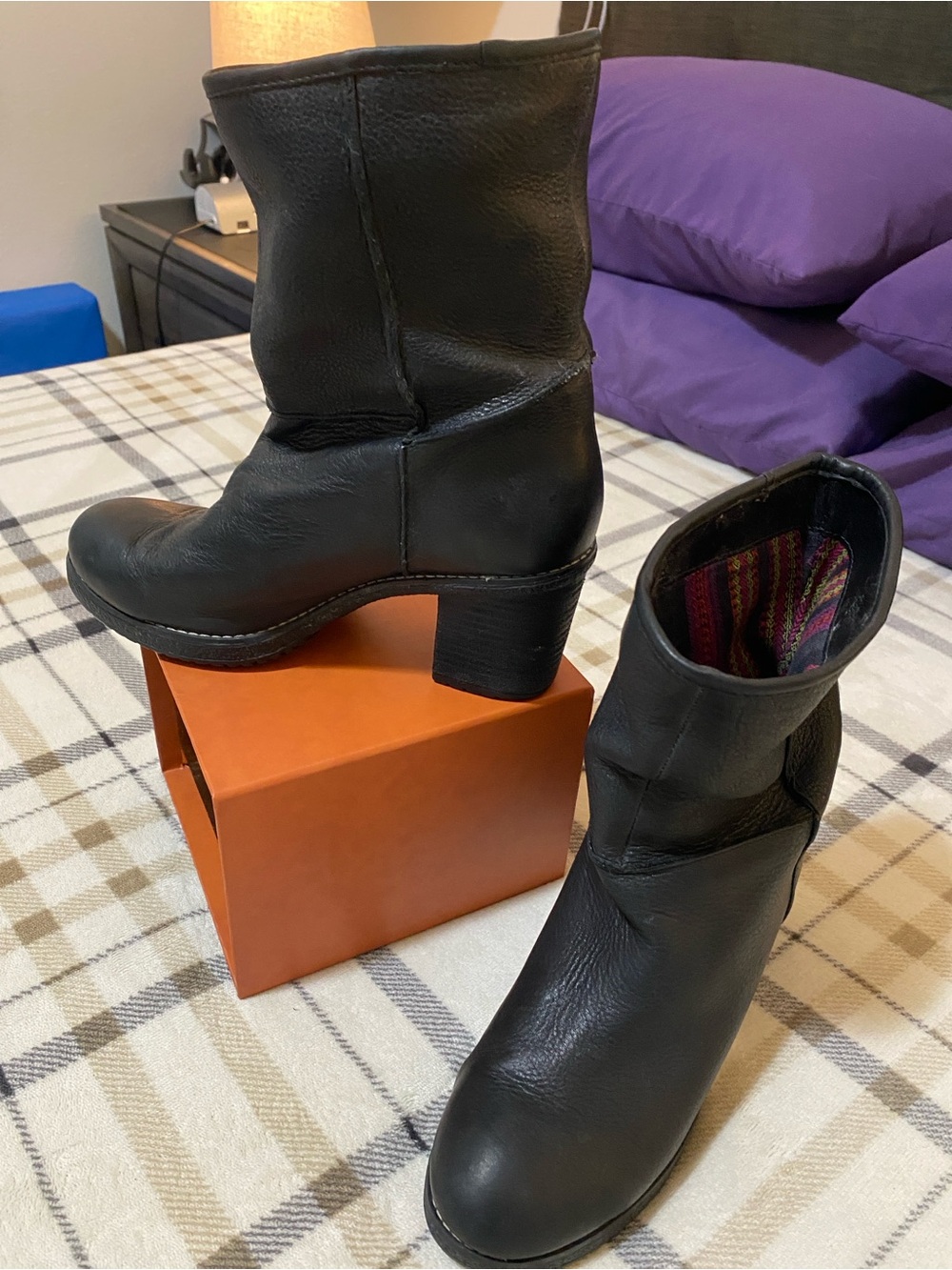 naughty monkey Black Leather Mid-Heel Ankle Boots